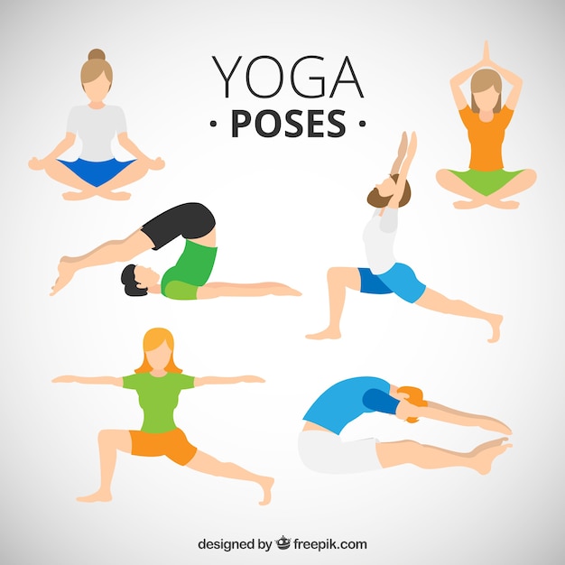 Gratis vector mensen die yoga poses