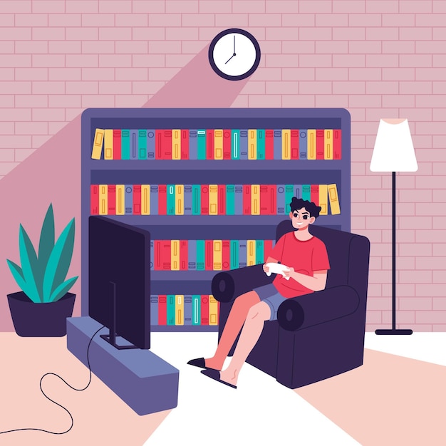 Mensen genieten van staycation met videogames