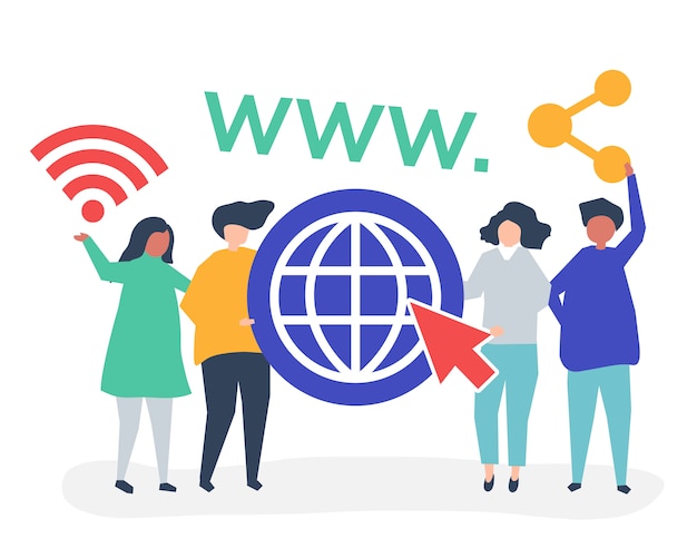 Mensen houden van wereldwijde web iconen