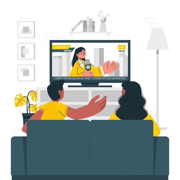 Mensen kijken naar de illustratie van het nieuwsconcept
