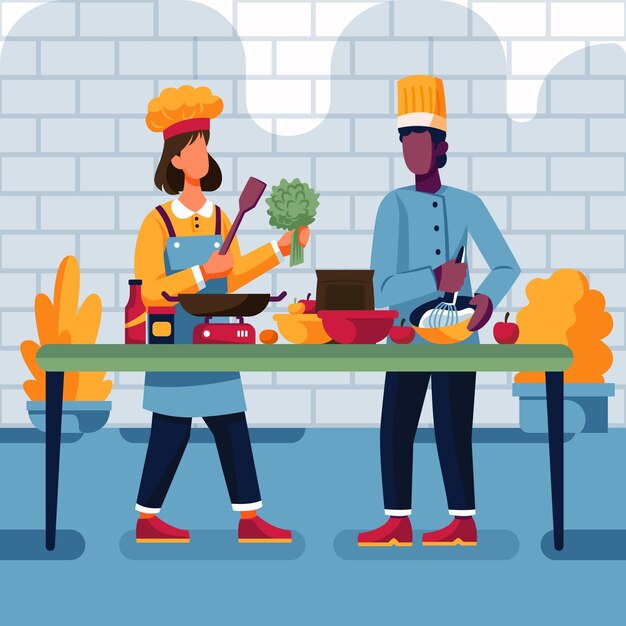 Mensen koken concept