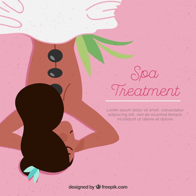 Gratis vector mensen krijgen spa-behandeling in de hand getrokken stijl