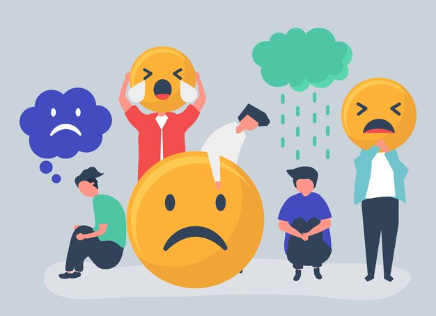 Mensen met depressie en verdriet