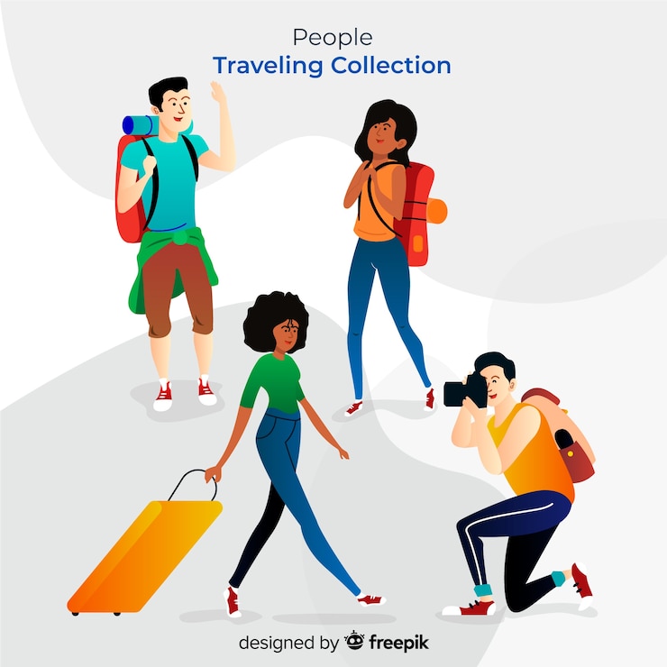 Gratis Vector mensen reizen collectie