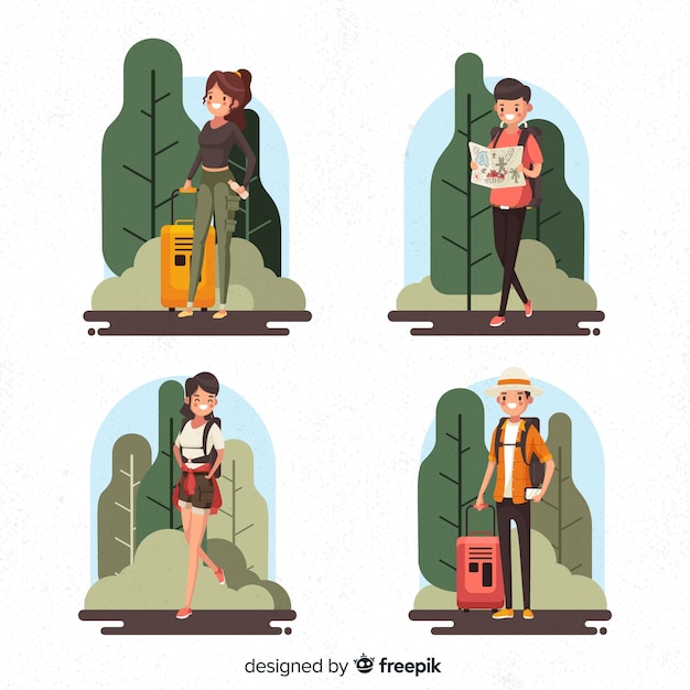 Gratis vector mensen reizen collectie