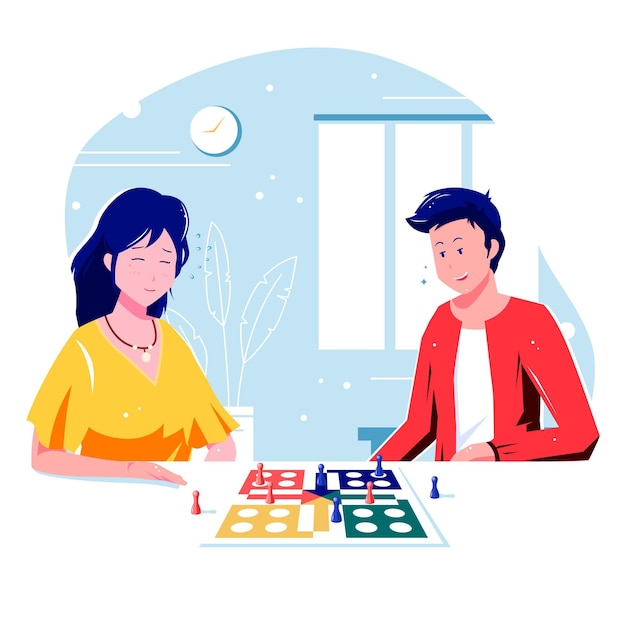 Gratis vector mensen spelen ludo-spel