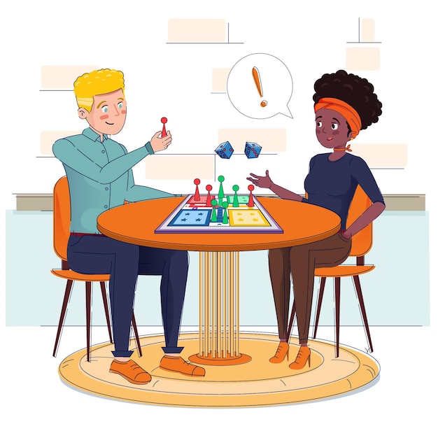 Gratis vector mensen spelen ludo-spel