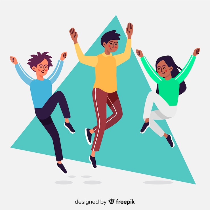 Gratis Vector mensen springen artistieke illustratie