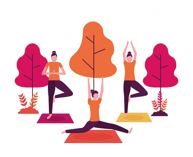 Gratis vector mensen yoga-activiteit