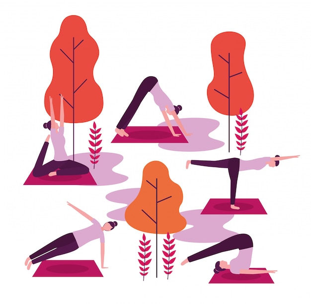 Gratis vector mensen yoga-activiteit