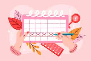 Gratis vector menstruele kalender concept illustratie