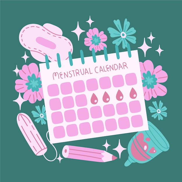 Gratis vector menstruele kalender concept