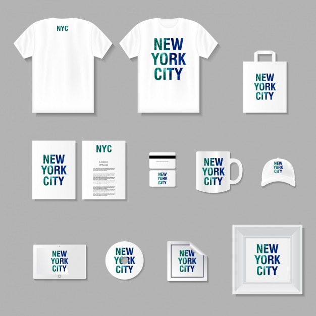 Gratis Vector merchandising en briefpapier mock up