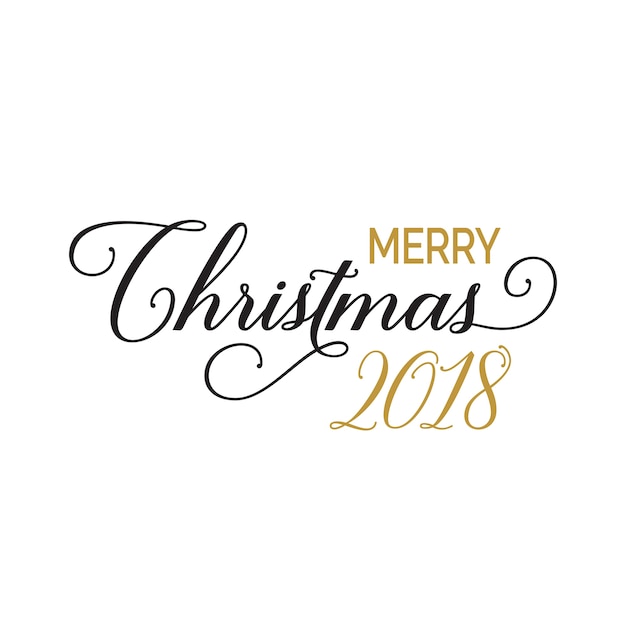 Merry Christmas belettering en krullen