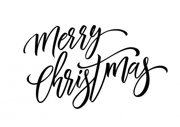 Merry Christmas belettering met wervelingen