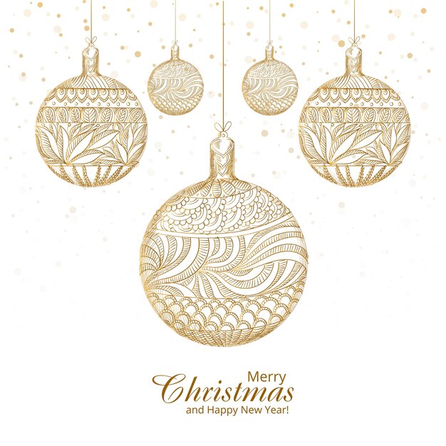 Merry christmas decoratieve artistieke bal achtergrond