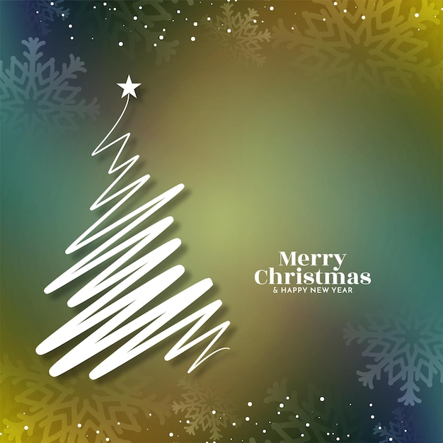 Gratis vector merry christmas festival achtergrond boom ontwerp