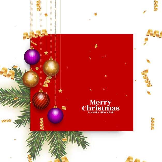 Merry Christmas festival achtergrond met rood frame voor tekst vector