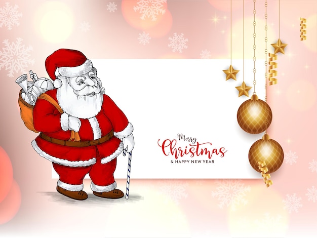 Gratis vector merry christmas festival stijlvolle groet achtergrondontwerp