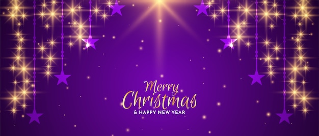 Merry Christmas festival vallende sterren banner ontwerp vector