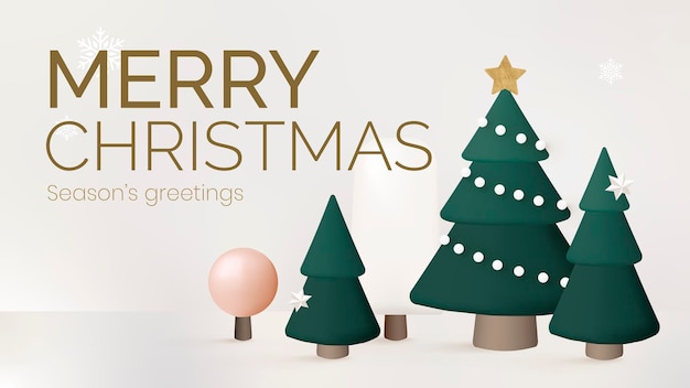 Gratis vector merry christmas-presentatiesjabloon, seizoensgroeten vector