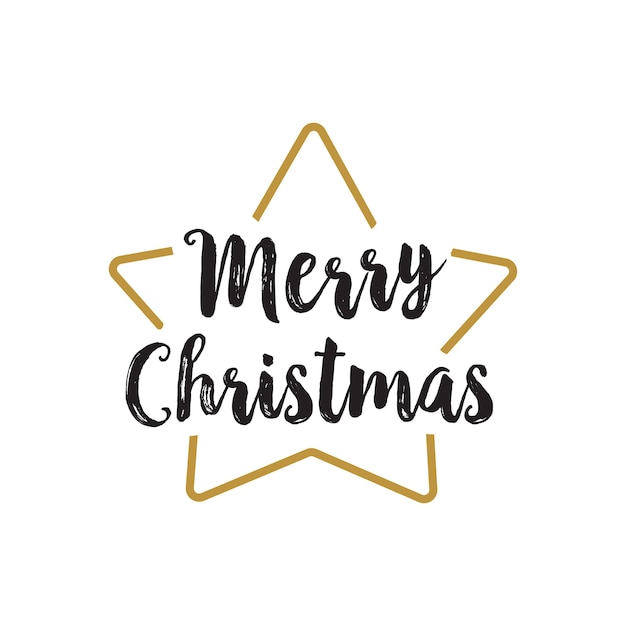 Gratis vector merry christmas wenskaart met ster