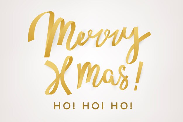 Merry Xmas achtergrond, gouden vakantie groet typografie vector