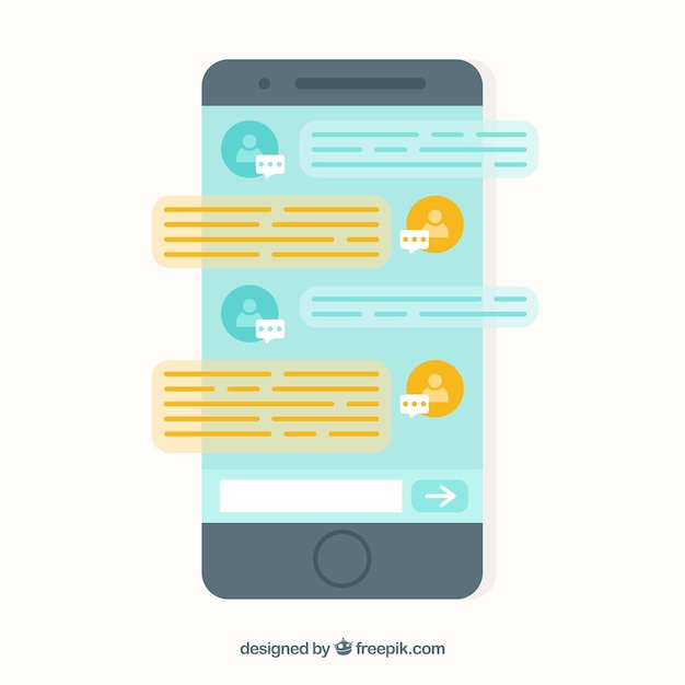 Messenger-app voor mobiel in vlakke stijl