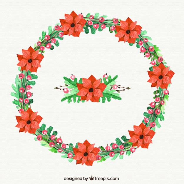 Gratis vector met de hand beschilderd kerstmisslinger