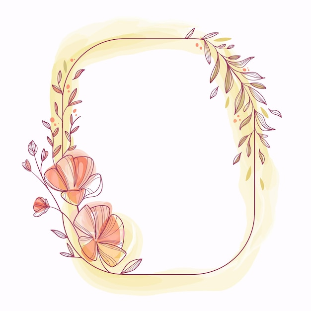 Gratis vector met de hand geschilderd bloemenframe