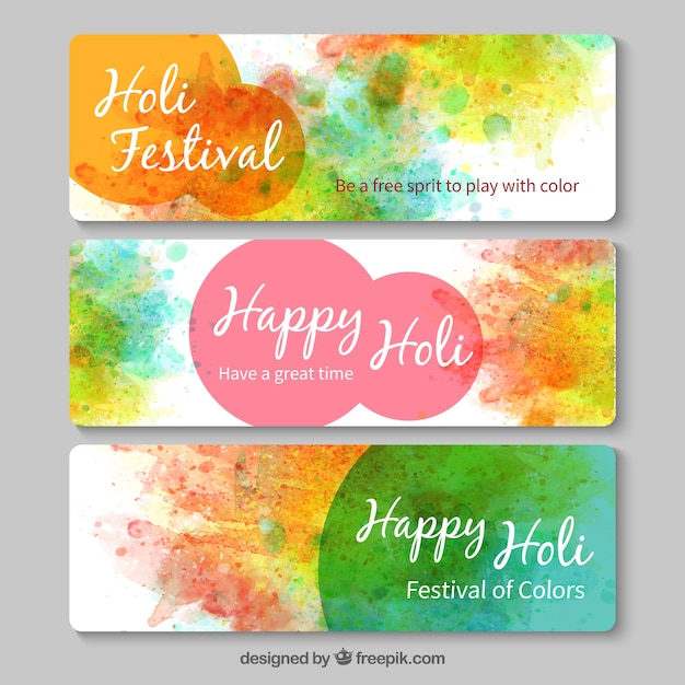 Gratis vector met de hand geschilderd heilige festival banners