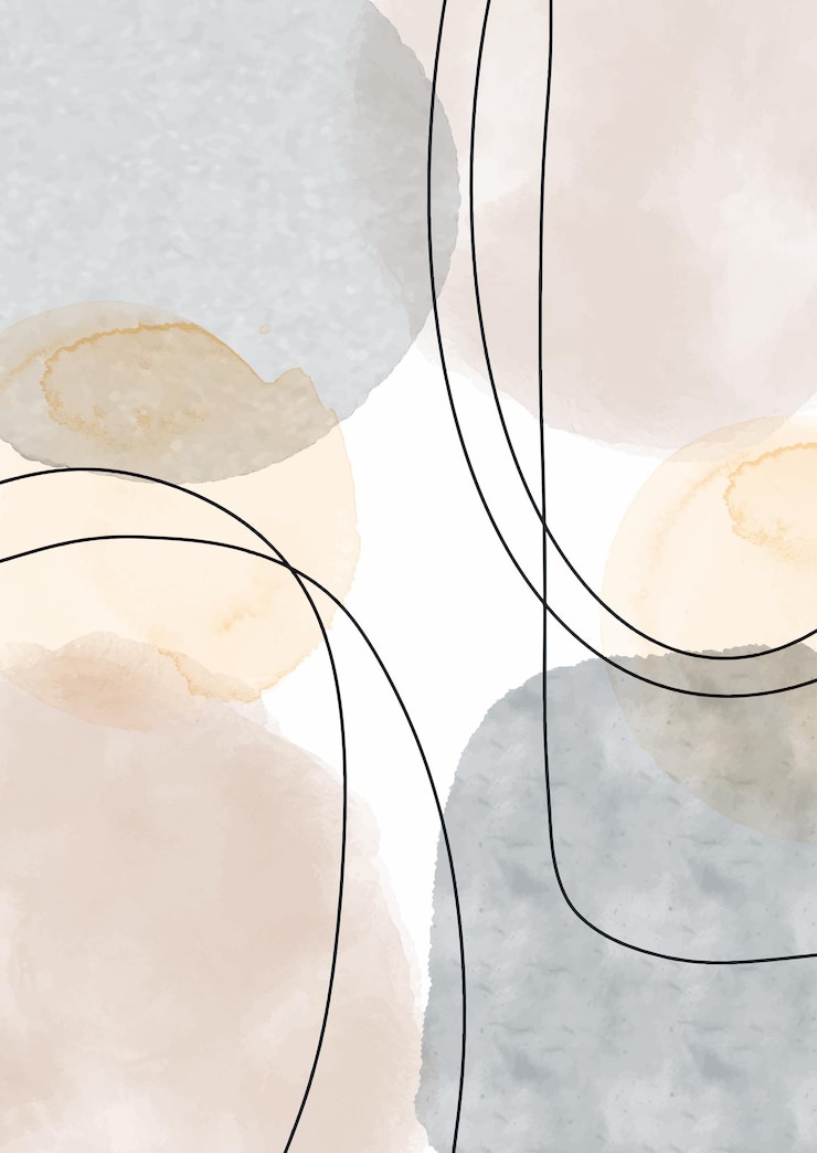 Gratis Vector met de hand geschilderd minimaal waterverf muurkunstontwerp