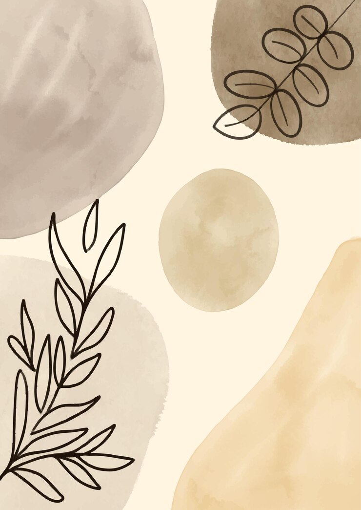 Gratis Vector met de hand geschilderd scandi-stijl aquarel muurkunstontwerp