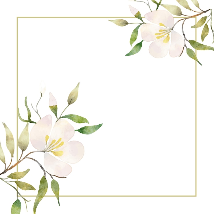 Gratis Vector met de hand geschilderde aquarel bloemramen achtergrond