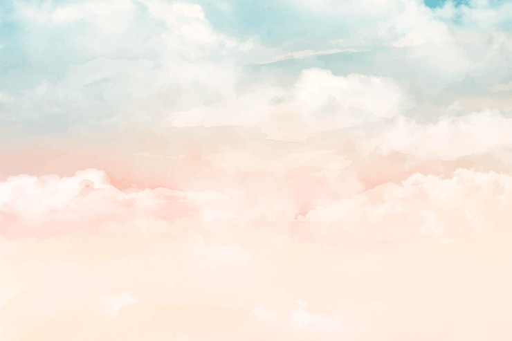 Gratis Vector met de hand geschilderde waterverf pastel hemel achtergrond