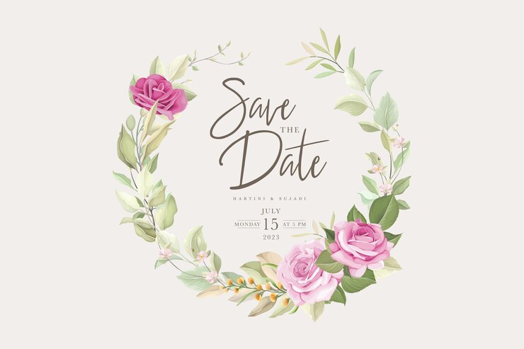Gratis Vector met de hand getekend bloemenrozen kransontwerp