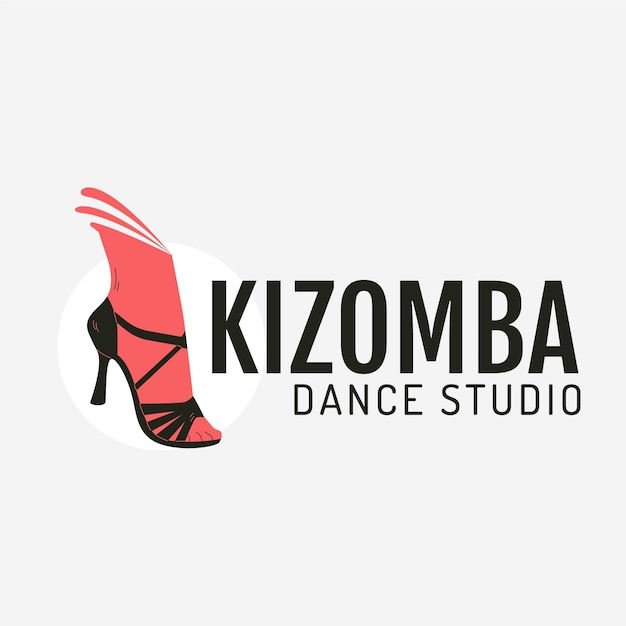 Met de hand getekend plat ontwerp Kizomba-logo of -badge
