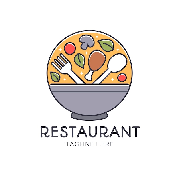 Met de hand getekend restaurantlogo