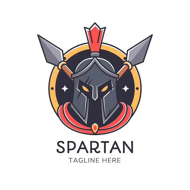 Gratis vector met de hand getekend spartan logo