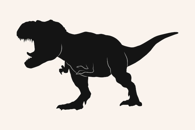 Gratis vector met de hand getekend t-rex silhouet