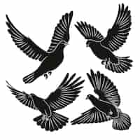 Gratis vector met de hand getekend vliegende duif silhouet