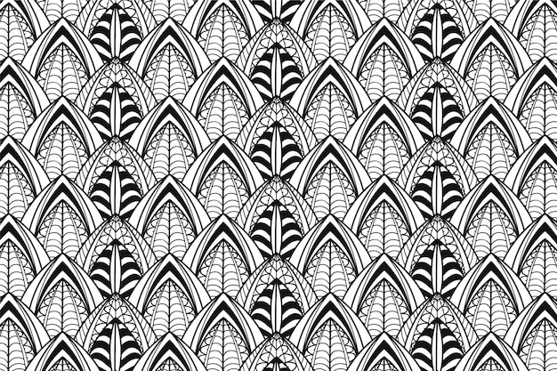 Gratis vector met de hand getekend zen doodle patroon ontwerp