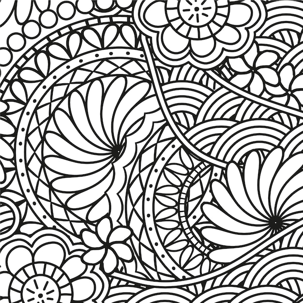Met de hand getekend zen doodle patroon