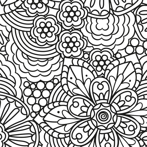 Met de hand getekend zen doodle patroon