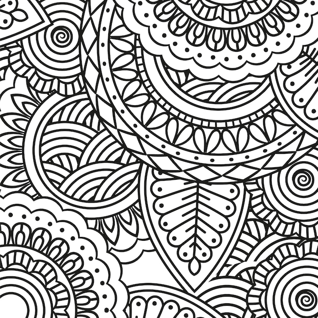 Gratis vector met de hand getekend zen doodle patroon