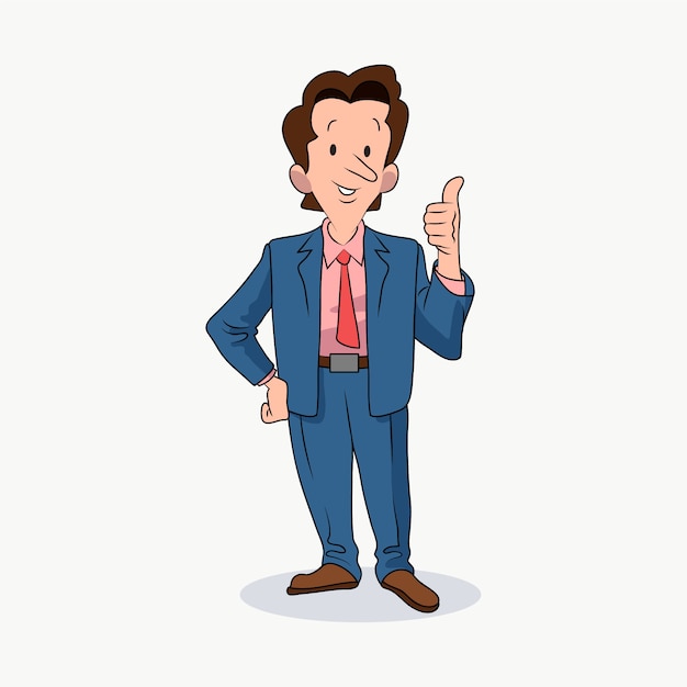 Gratis vector met de hand getekende advocaat cartoon illustratie