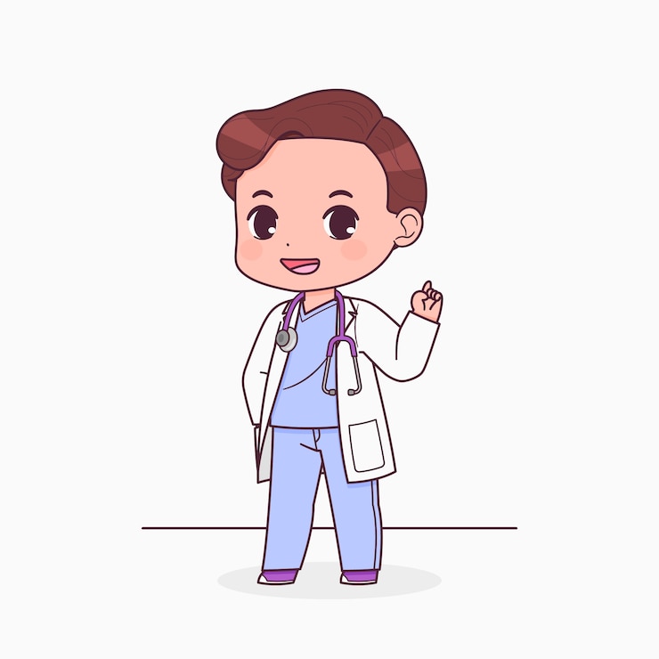 Gratis Vector met de hand getekende arts cartoon illustratie
