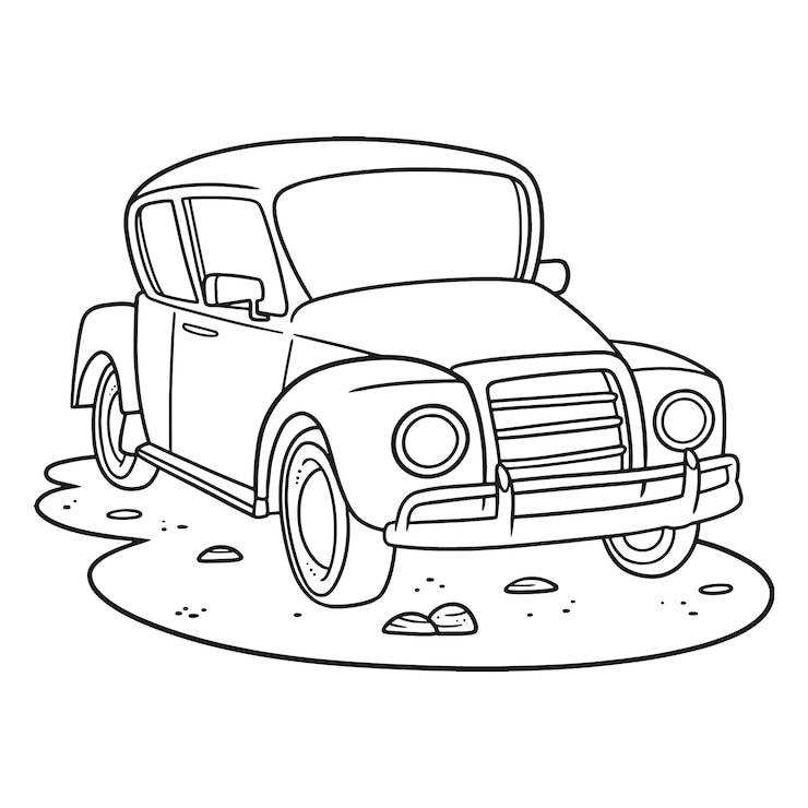 Gratis Vector met de hand getekende auto-illustratie