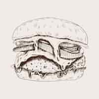 Gratis vector met de hand getekende burger illustratie