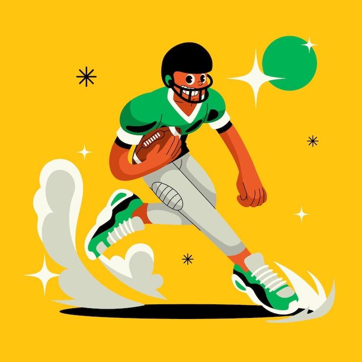 Gratis Vector met de hand getekende cartoon illustratie van american football